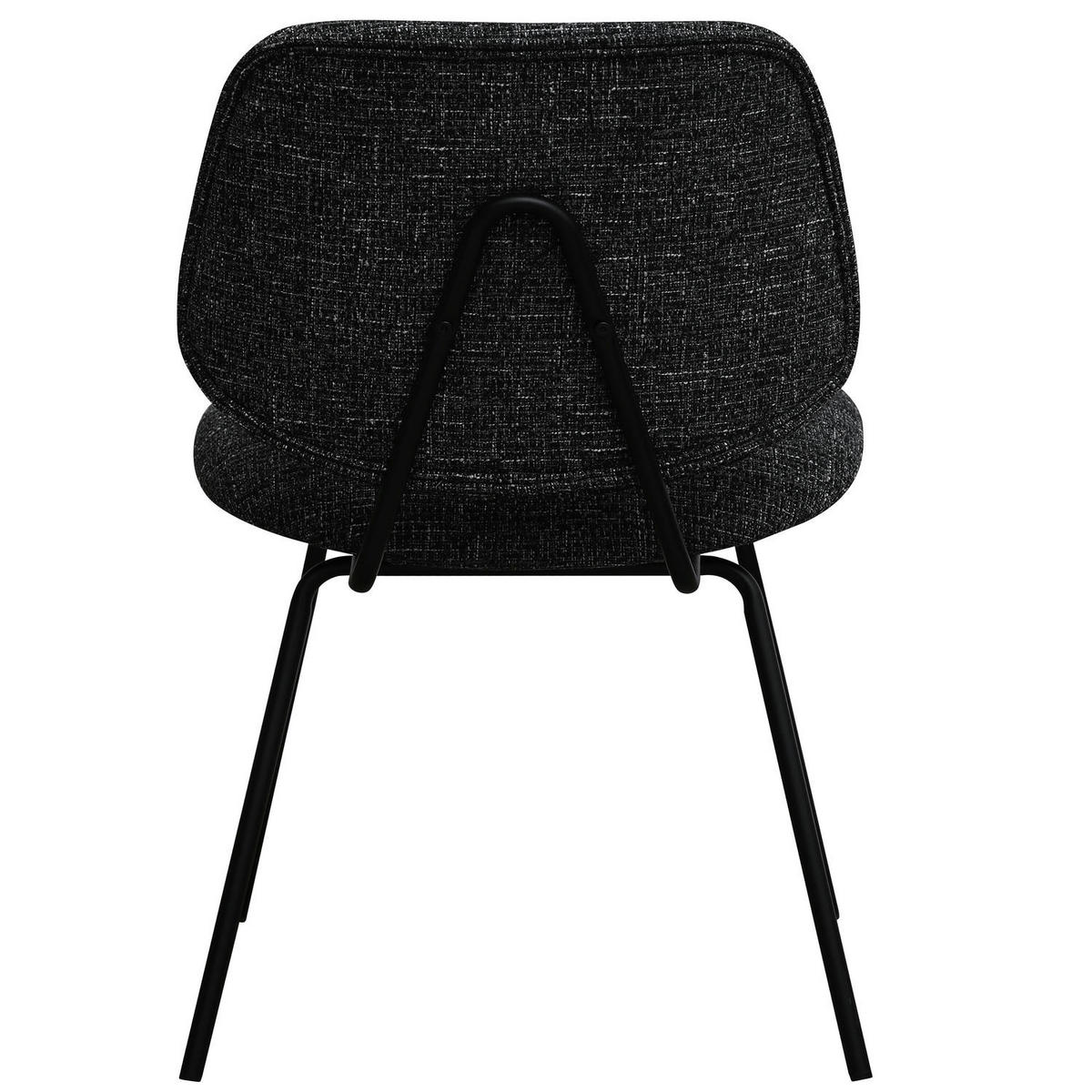 STUHL-SET 2 Stück in Teddystoff Schwarz - Schwarz, Textil/Metall (50/82/58cm) - Furnhouse
