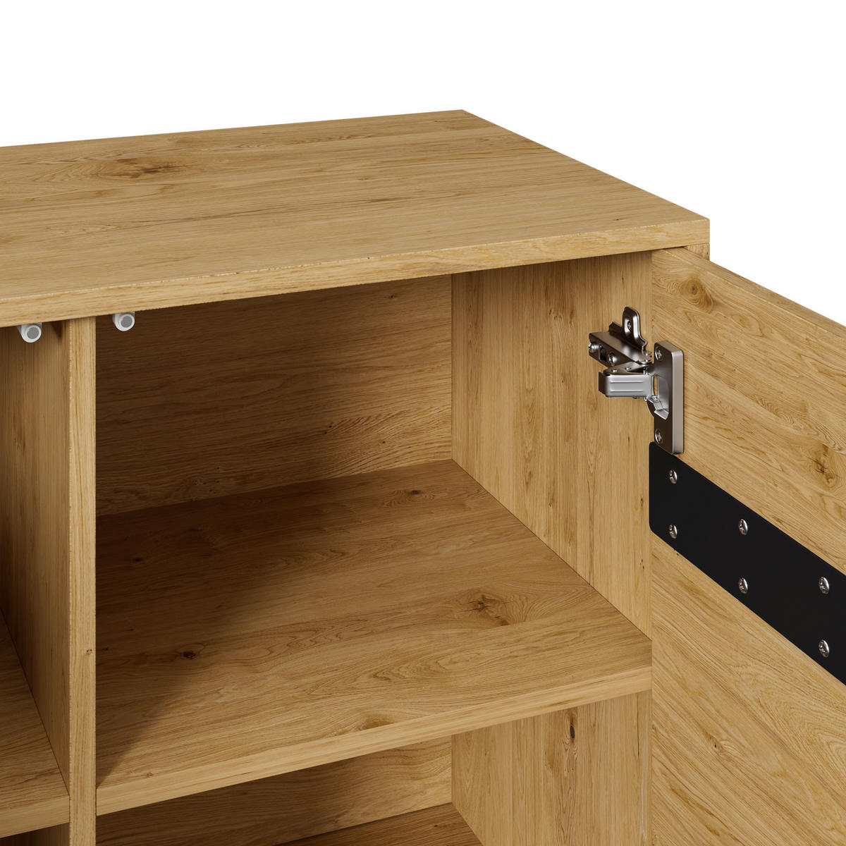 SIDEBOARD Eiche Nachbildung mit 4 Türen und Stabilem Gestell - Eichefarben, Holzwerkstoff/Metall (140/75.5/40cm) - Urban Meuble
