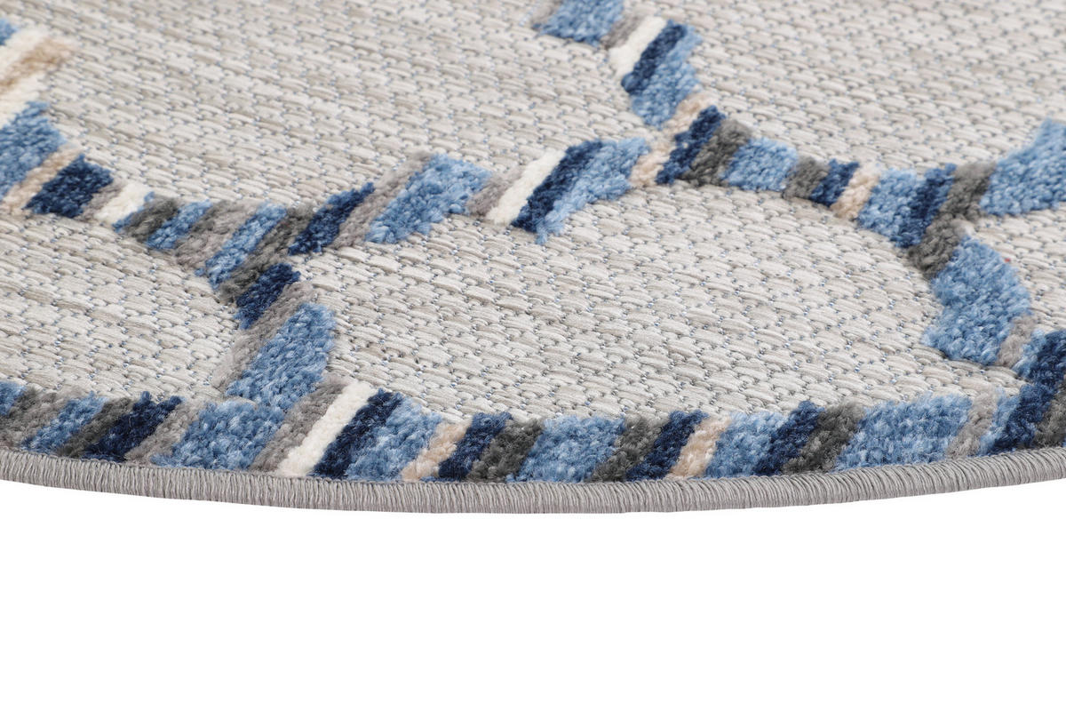 TEPPICH PATIO rund Blaugrau 200/200 cm - Blaugrau, Textil (200/200cm) - Tapiso