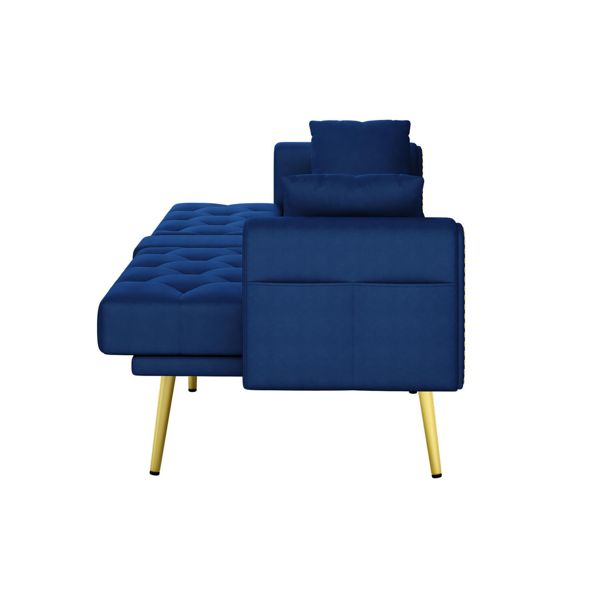 SCHLAFSOFA mit verstellbarer Rückenlehne 175 cm Blau - Blau, Holzwerkstoff (175/73.5/80cm) - Meubliv