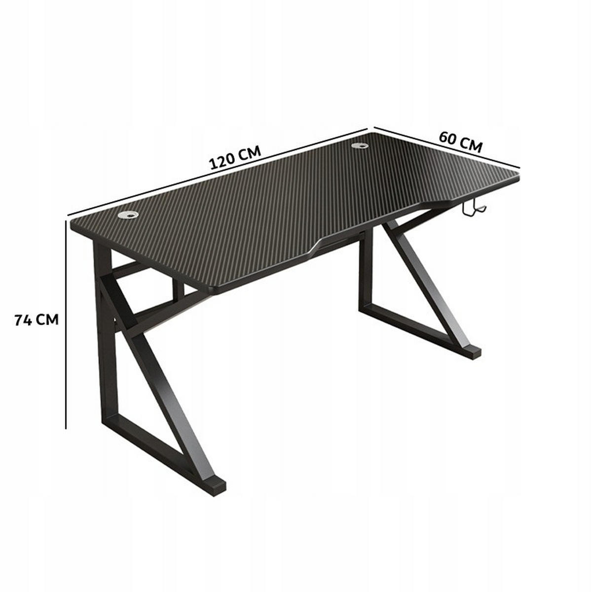 SCHREIBTISCH, schwarz 120/74/60cm - Schwarz, Holzwerkstoff (60/120/74cm)
