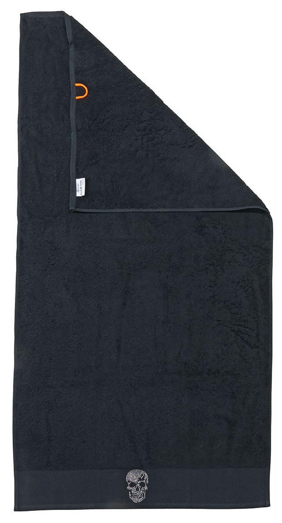 HANDTUCH Skull Totenkopf schwarz - Schwarz, Textil (50/100cm) - done