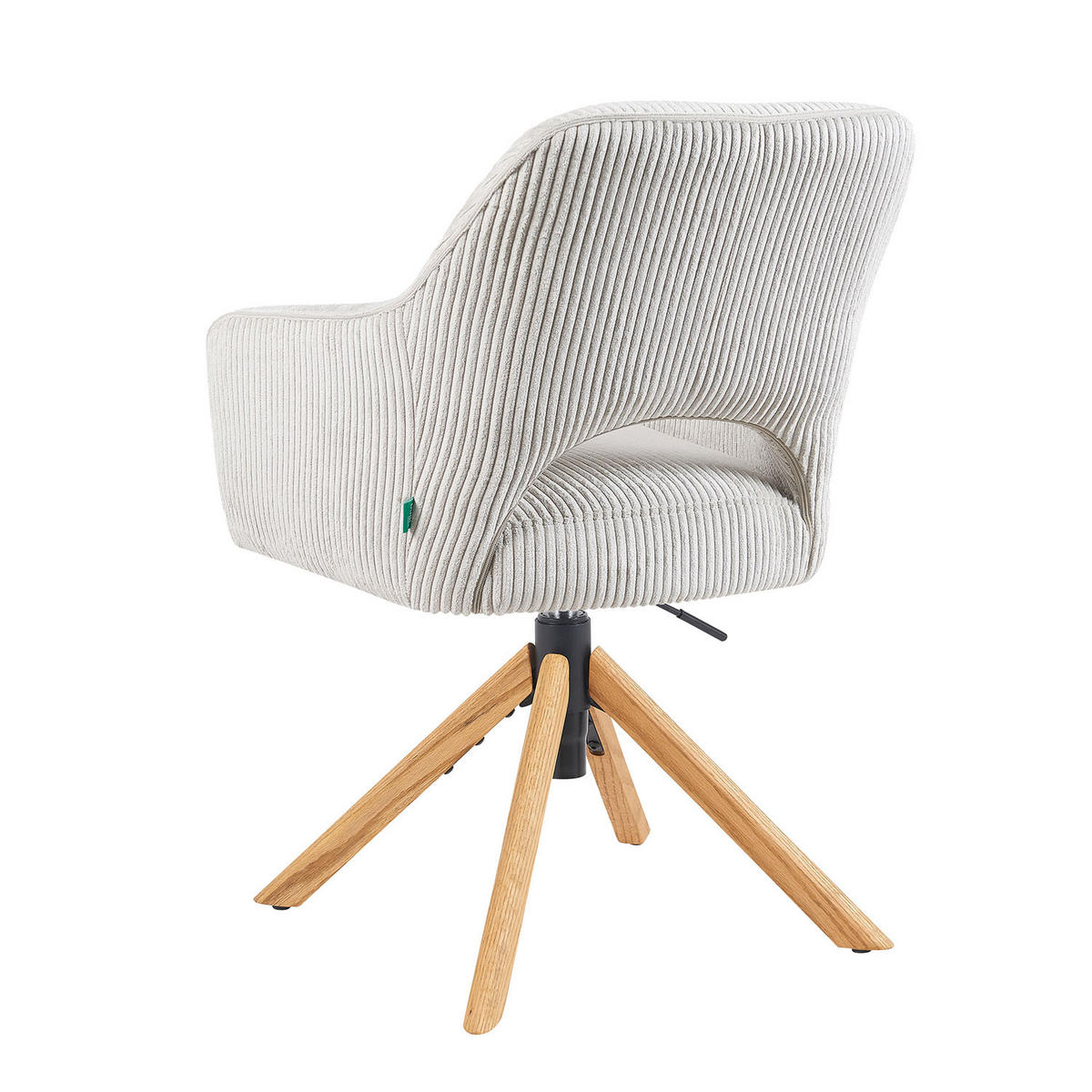 BÜROSTUHL Mika-Amia - Honigeiche/Hellgrau, Eichenholz/Holz (60/88/65cm) - DUBI Möbel