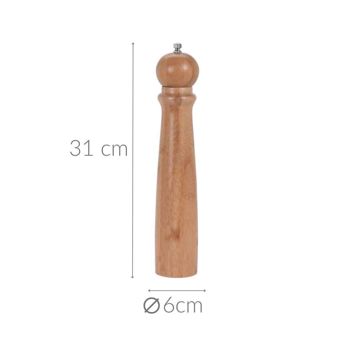 BAMBUSOV MLINČEK ZA POPER les rjava - rjava, naravni materiali (6/31/6cm) - Excellent Houseware