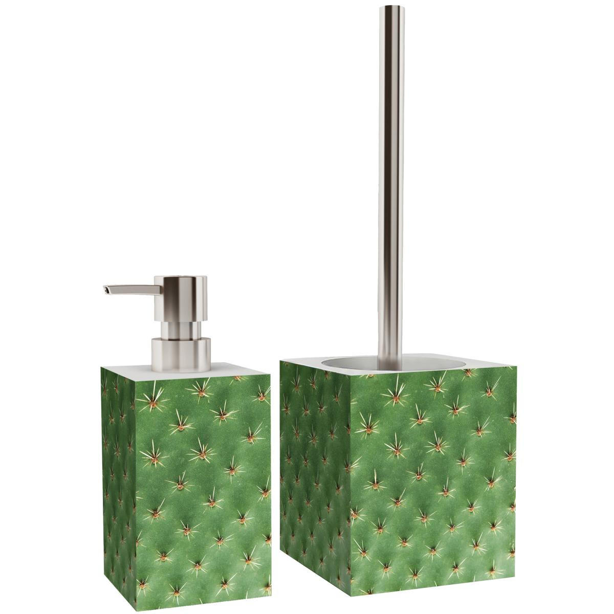 BADEZIMMER Set Kaktus - Grün, Kunststoff (7/17/7cm) - Sanilo