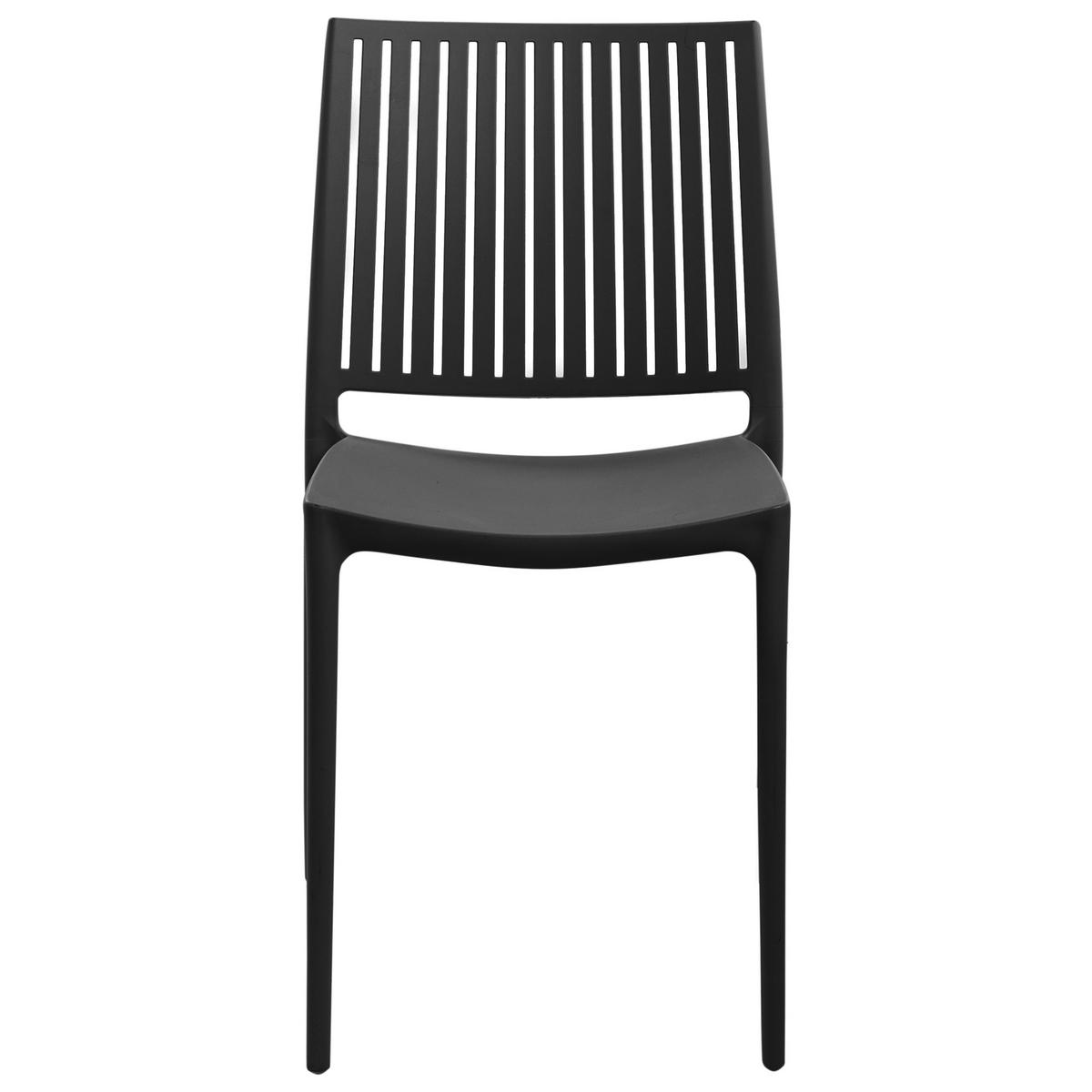 GARTENSTUHL 4er-Set Schwarz Illumani - Schwarz, Kunststoff (42/80/48cm) - Beliani