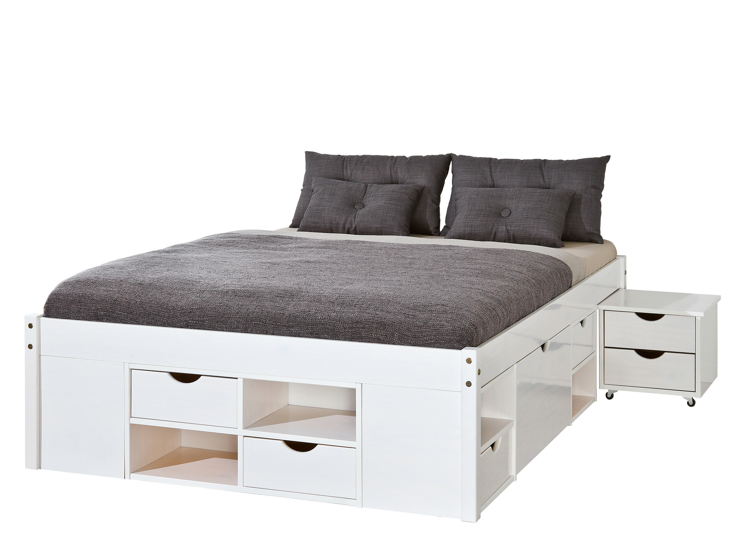 BETT Weiß - Weiß, Holz (160/200cm) - ebuy24
