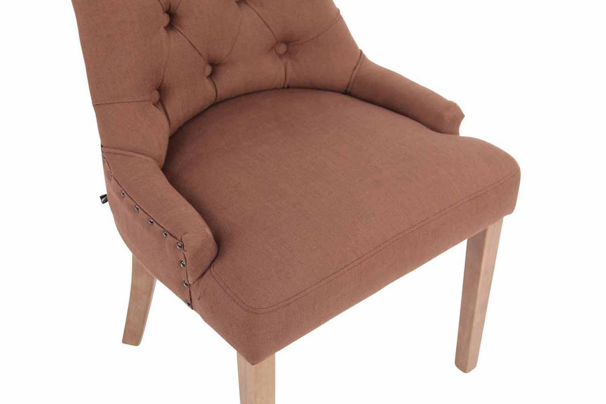 WOHNZIMMERSTUHL Stoff braun - Naturfarben/Braun, Holz/Textil (55/92/58cm) - CLP