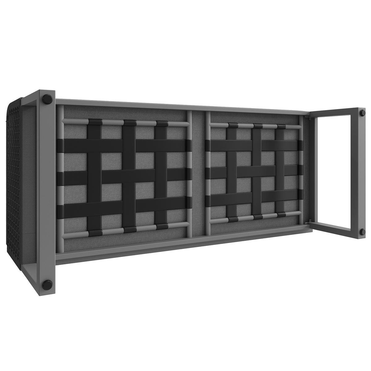 GARTENSETS aus Rattan & Eisen 121,5x61x77 cm Grau mit modularen Elementen - Grau, Metall - Modfu