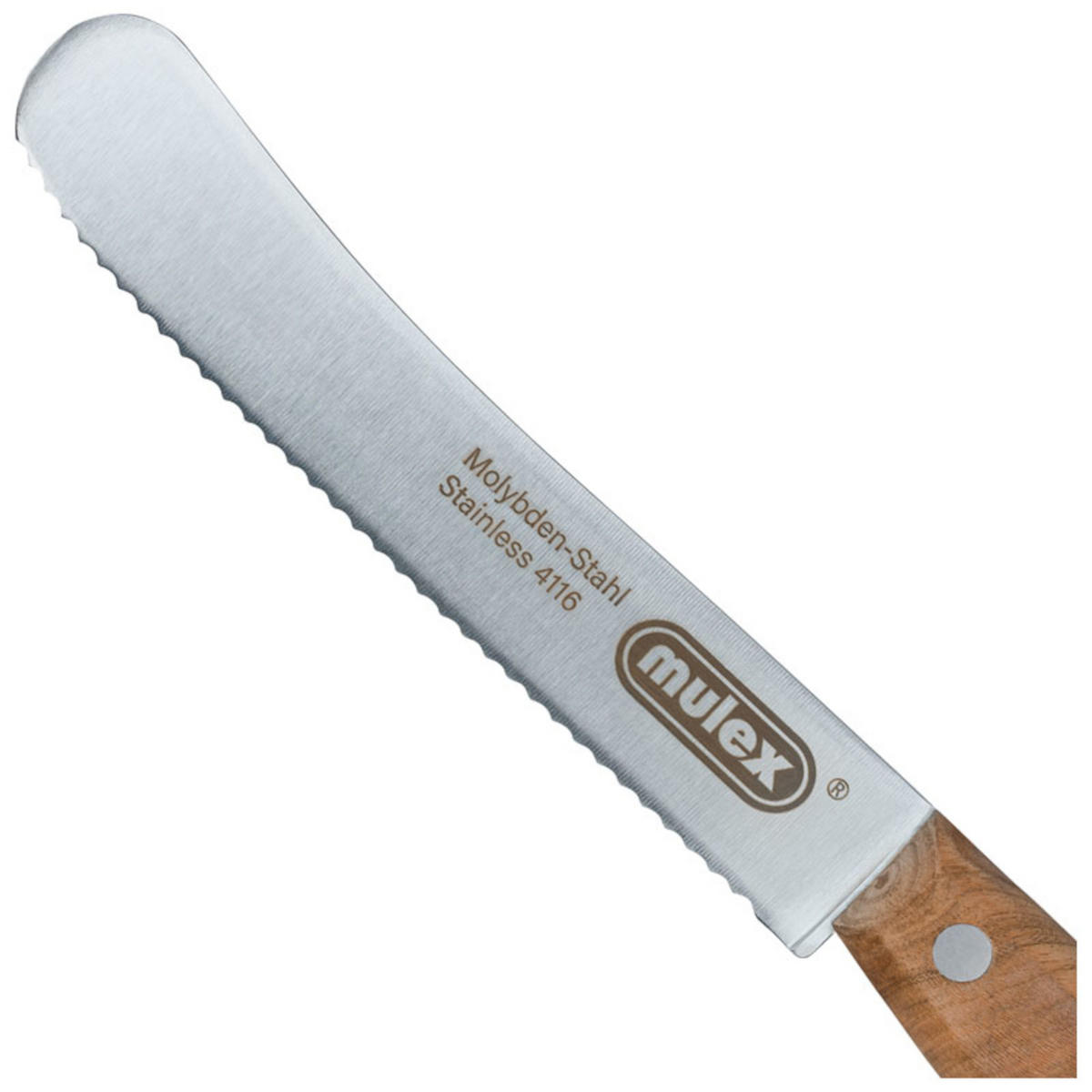 BUTTERMESSER geschmiedet mit Olivenholzgriff - Wellenschliffklinge - Braun, Holz (22cm) - Mulex