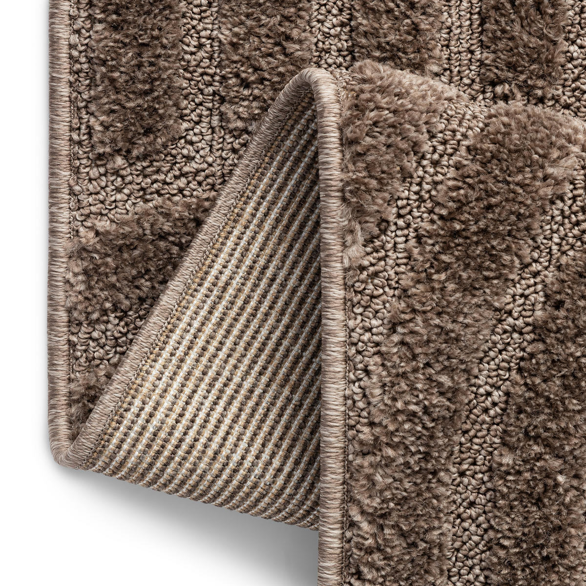 KURZFLORTEPPICH LINEA taupe Wellenmuster 3D-Struktur 160/220 cm - Taupe, Textil (160/220cm) - Tapiso