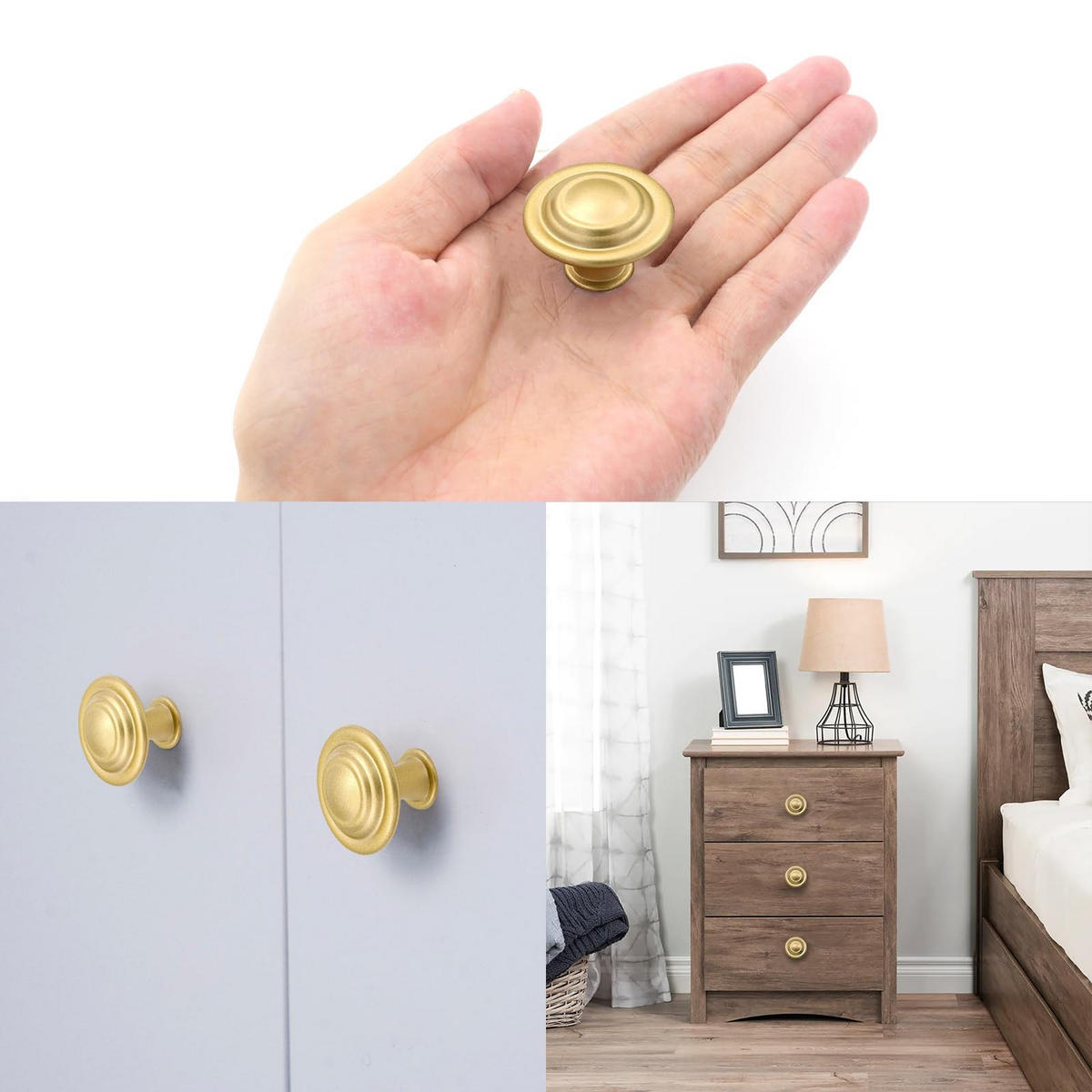 SCHRANKKNOPF Gold Matt 10er-Set 30 mm Zinklegierung - Goldfarben, Metall (0.3/2.2/0.3cm)