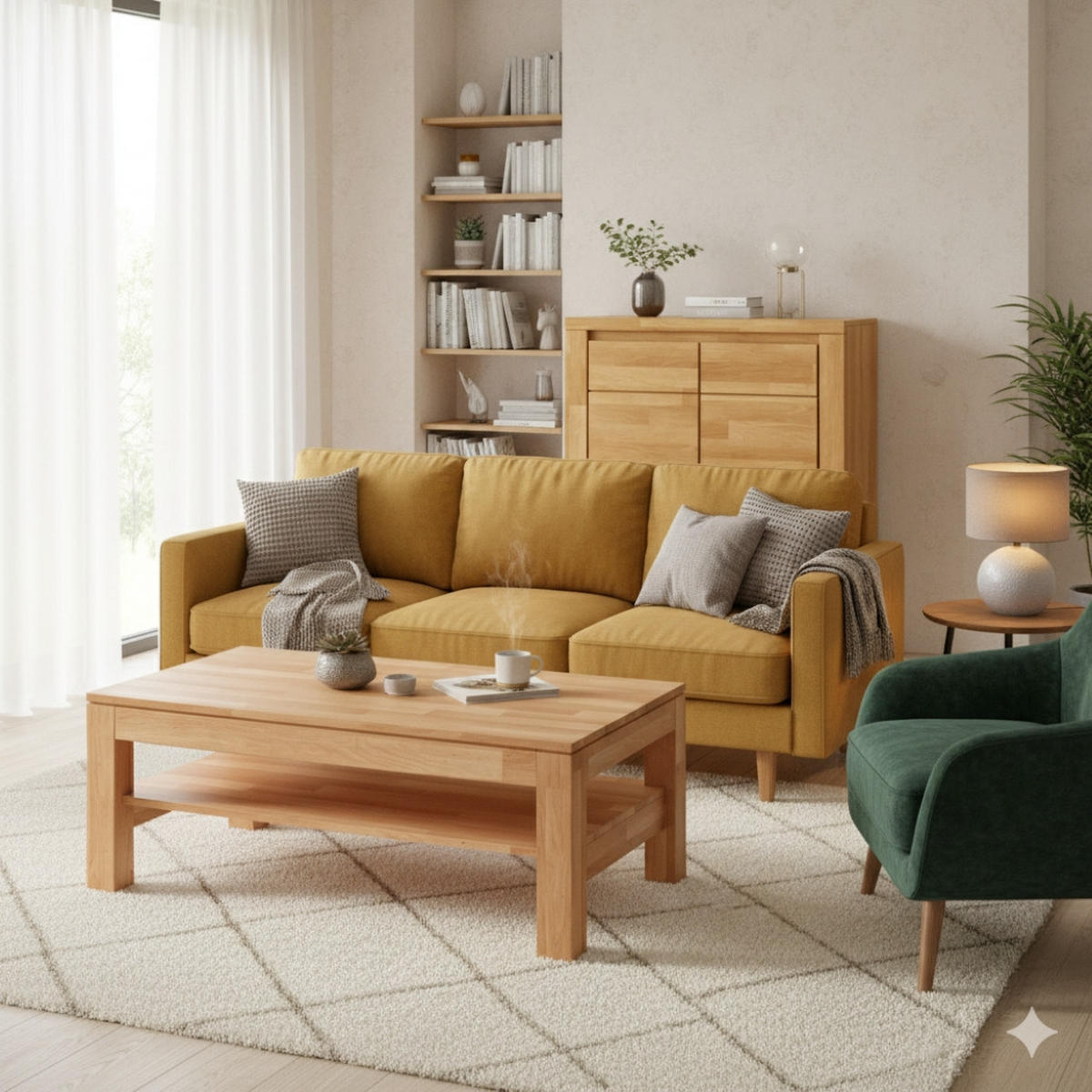 COUCHTISCH Viborg - Buchefarben, Holz (110/70/45cm) - kiki design