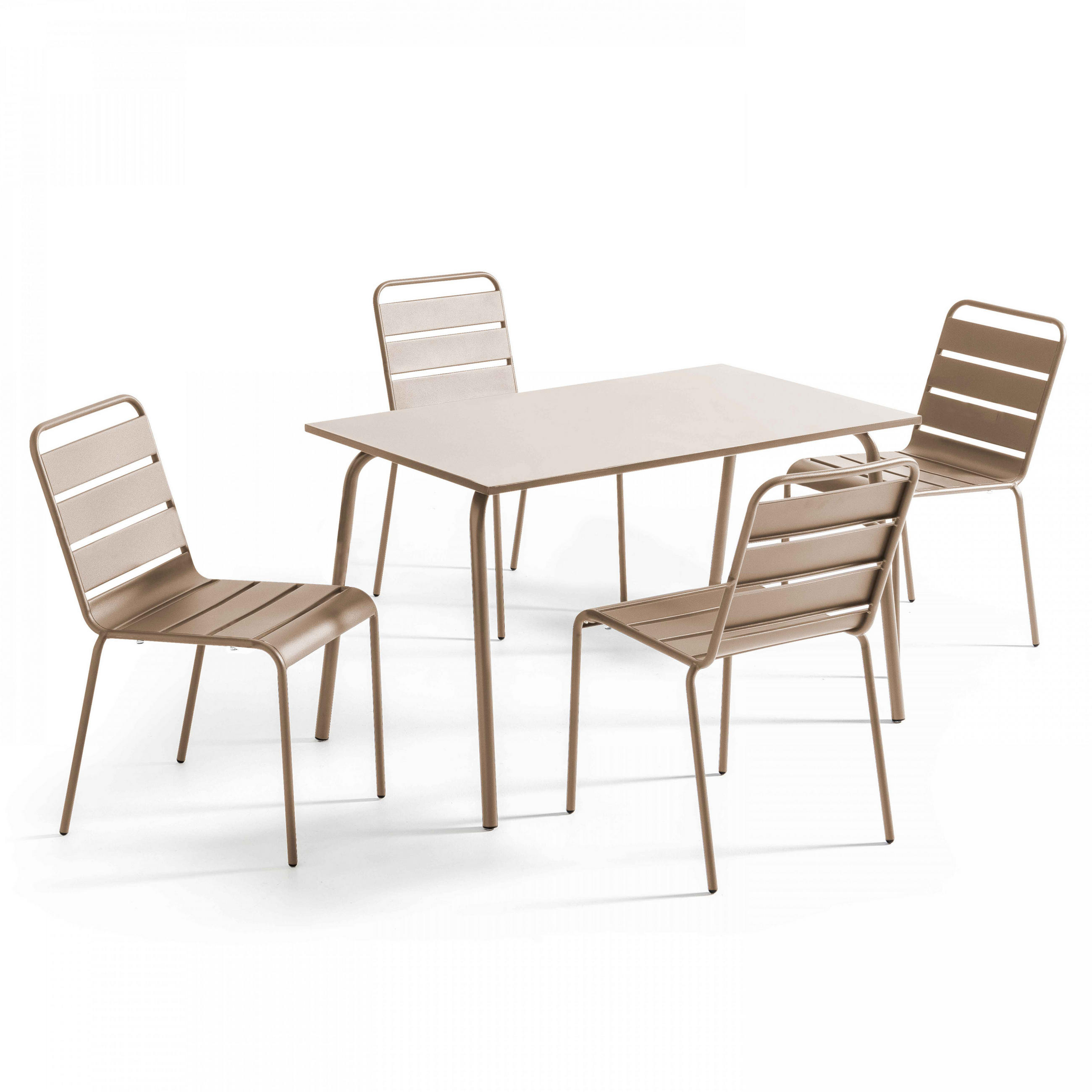 GARTENSET 5-tlg., Taupe - Taupe, Metall - Oviala