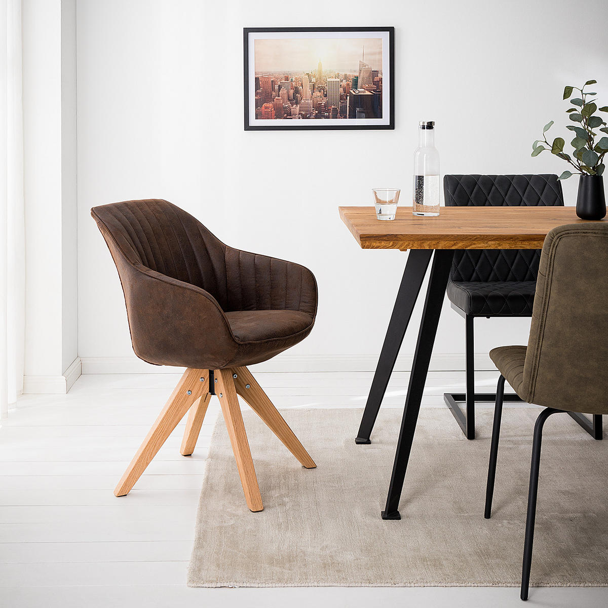 ARMLEHNENSTUHL - Drehbar - Braun, Textil (60/83/65cm) - home24