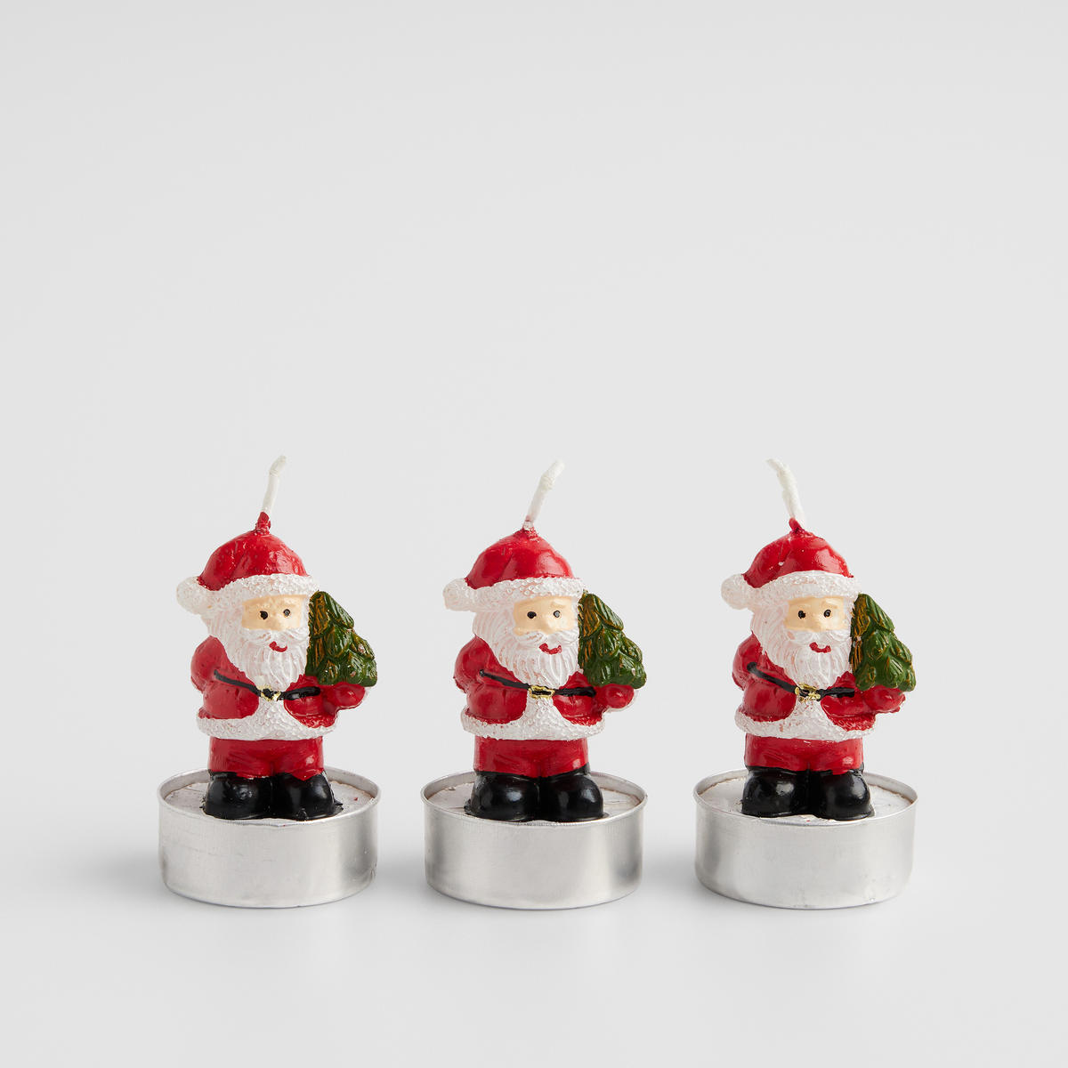 TEELICHT SET Weihnachten Santoni 3 Stk - Rot, Kunststoff (5.5/6.5/14cm) - home&you