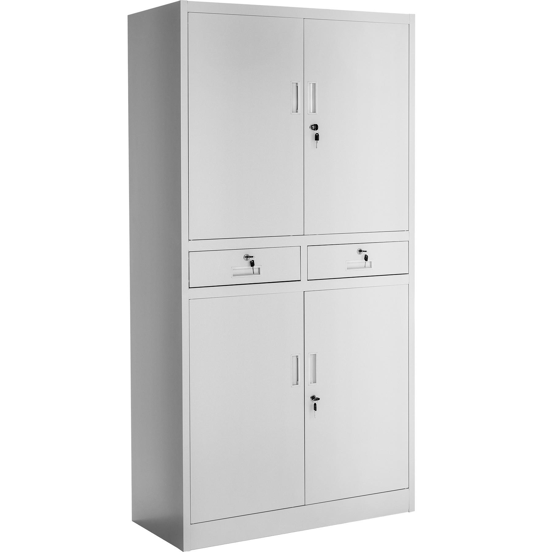 AKTENSCHRANK ,180 x 80 x 40 cm,hellgrau - Hellgrau, Metall (40/180/80cm) - tectake