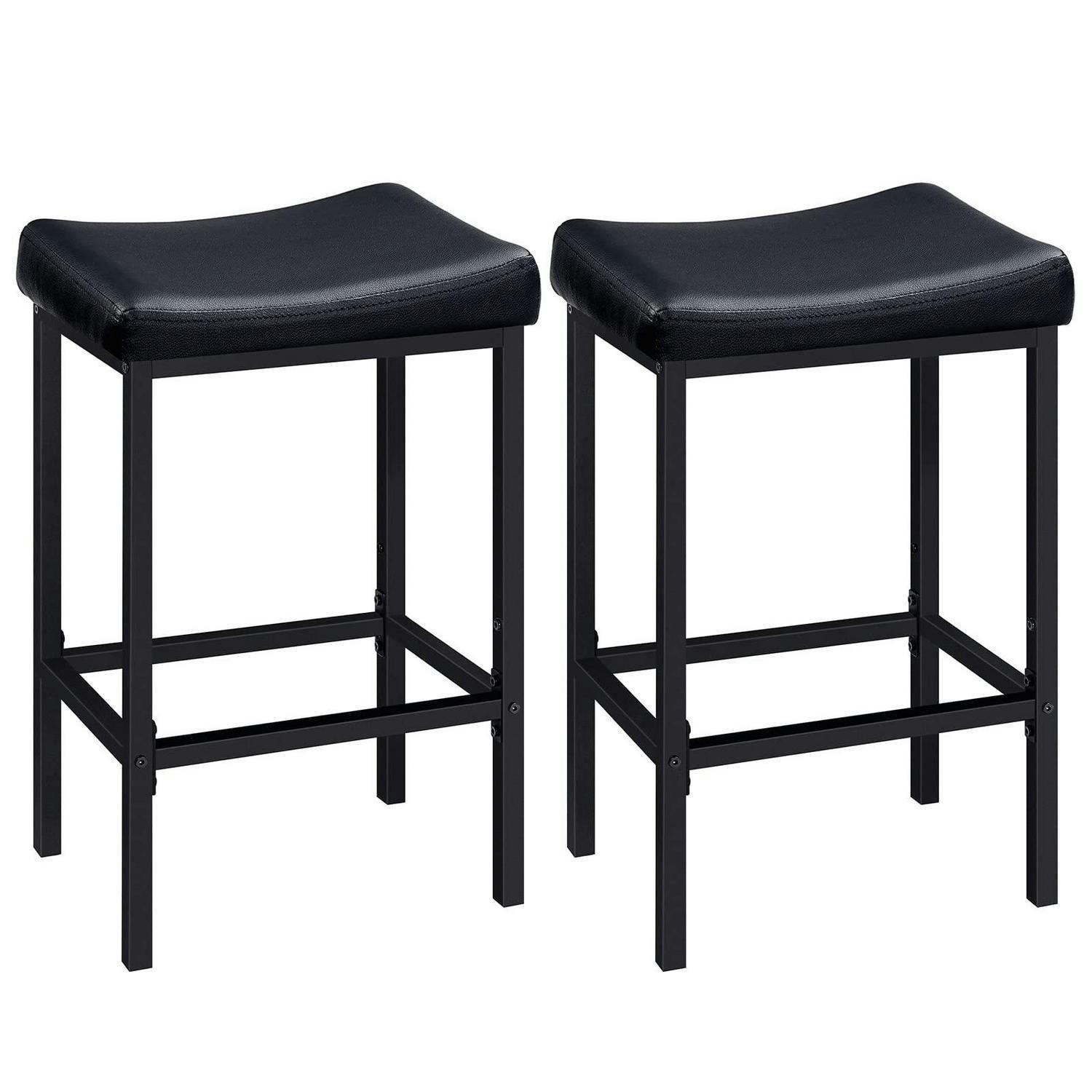 BARHOCKER 2er-Set Schwarz mit PU-Sitzfläche 63 cm - Schwarz, Kunststoff (42/63/30cm)