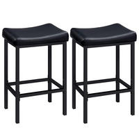 BARHOCKER 2er-Set Schwarz mit PU-Sitzfläche 63 cm - Schwarz, Kunststoff (42/63/30cm)