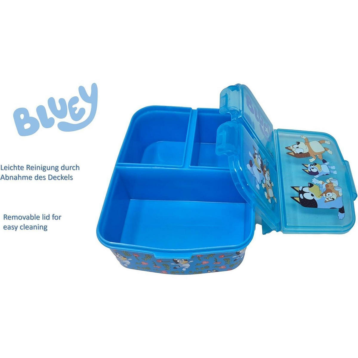 BROTDOSE mit Fächern Bluey 18 cm - Multicolor, Kunststoff (14/7/18cm)