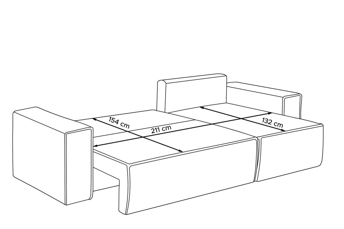 ECKSOFA-LINKS/RECHTS NAPI Schlaffunktion mit Cordbezug, Schwarz - Schwarz, Textil (262/148cm) - KONSIMO®