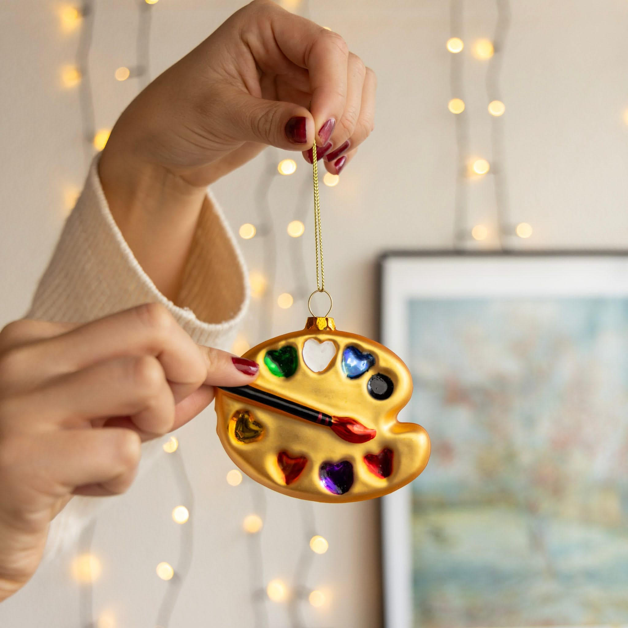 WEIHNACHTSKUGEL Malerpinsel 10 cm - Goldfarben, Glas (3/9/1cm)