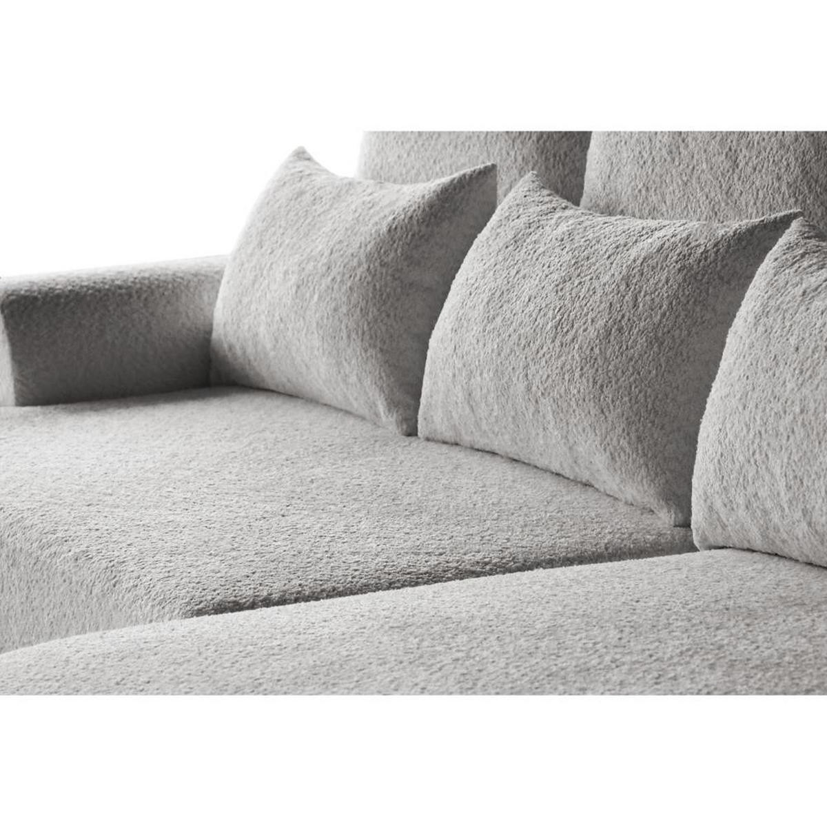 ECKSCHLAFSOFA Olivio L Hellgrau - Hellgrau/Schwarz, Kunststoff/Textil (266/170cm) - Beautysofa