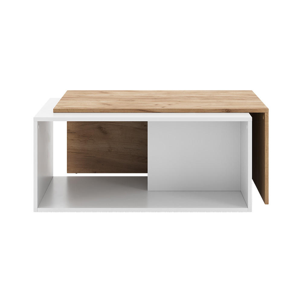 COUCHTISCH Paul Weiß/Goldkraft Eiche 90 x 48 cm - Honigeiche/Weiß, Holzwerkstoff (48/90/40cm) - Vicco