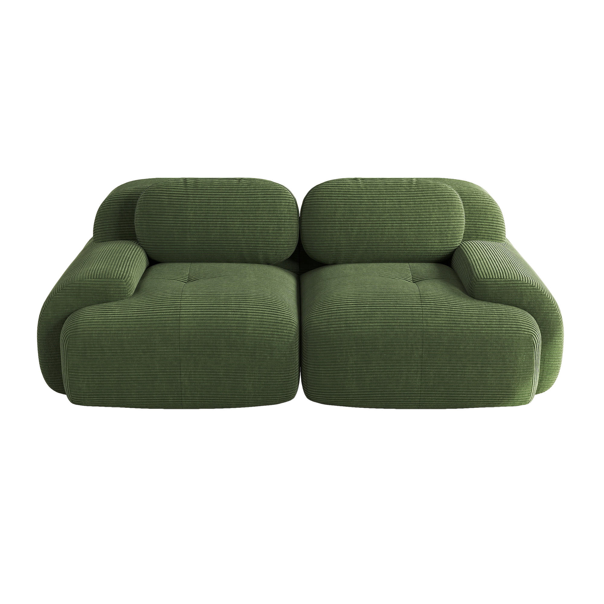 SOFA 2-Sitzer 208/103/75 cm Grün - Grün, Textil (103/75/208cm)