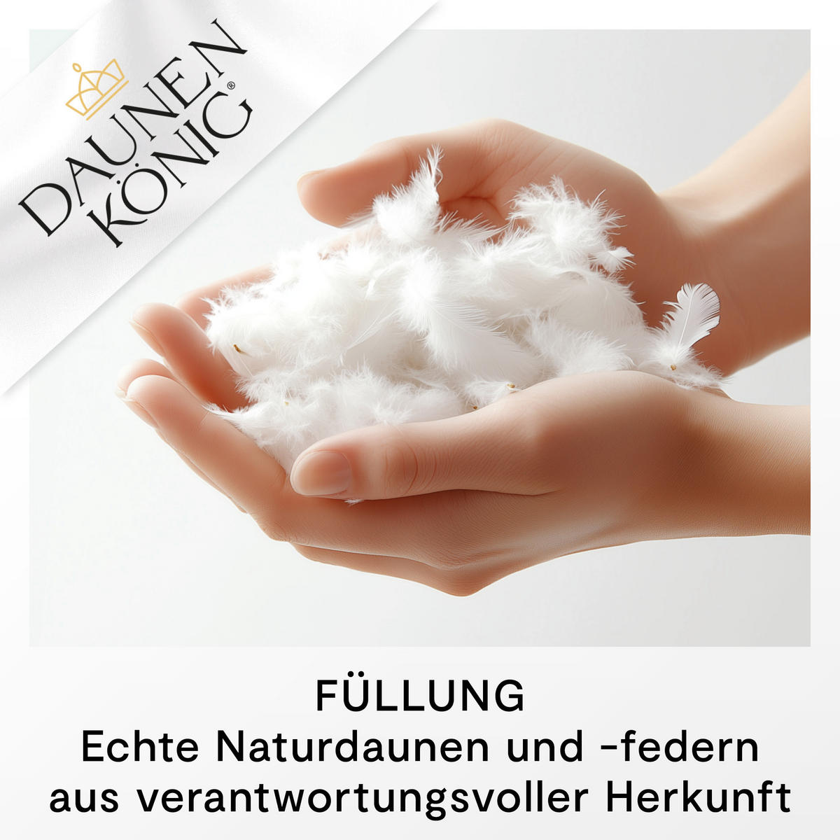 DAUNENKOPFKISSEN QUEEN Entendaunen fest - Weiß, Naturmaterialien/Textil (80/80cm) - Daunenkönig