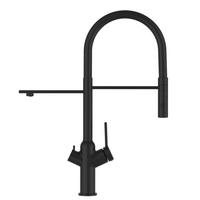 3-WEGE-KÜCHENARMATUR, Schwarz Matt, 2-Strahl-Brause - Schwarz, Metall (20.61/48/20.61cm) - VIZIO