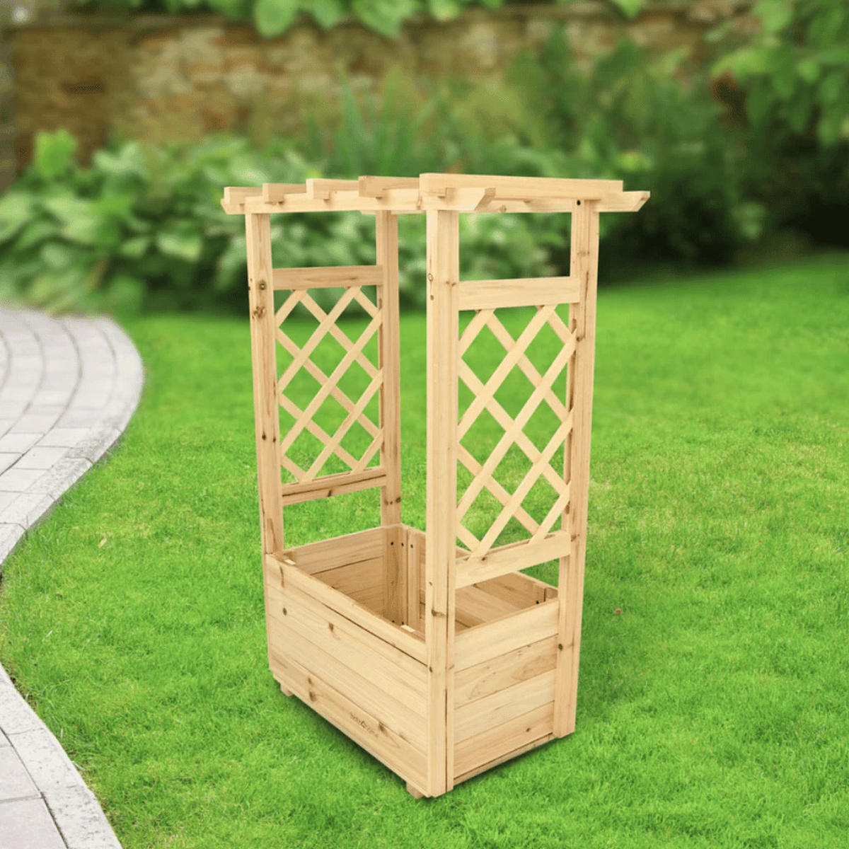 HOCHBEET mit Rankgitter THAO Inkl. Vlies 58cm Breit - Braun, Holz (58/103/34.5cm) - DELUKE