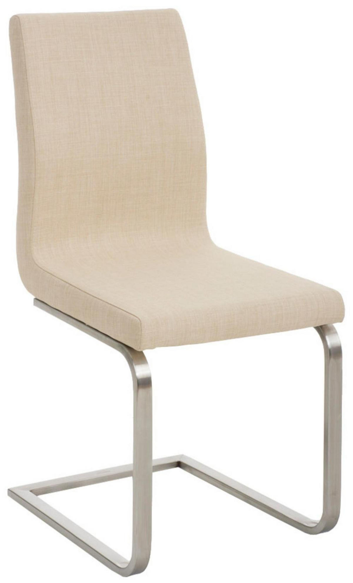 SCHWINGSTUHL 2er Set Stoff Creme - Edelstahlfarben/Creme, Textil/Metall (40/90/50cm) - CLP
