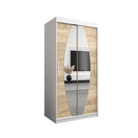 SCHWEBETÜRENSCHRANK 200/100/62 2-türig - Silberfarben/Weiß, Holz/Kunststoff (100/200/62cm) - Abiks Möbel