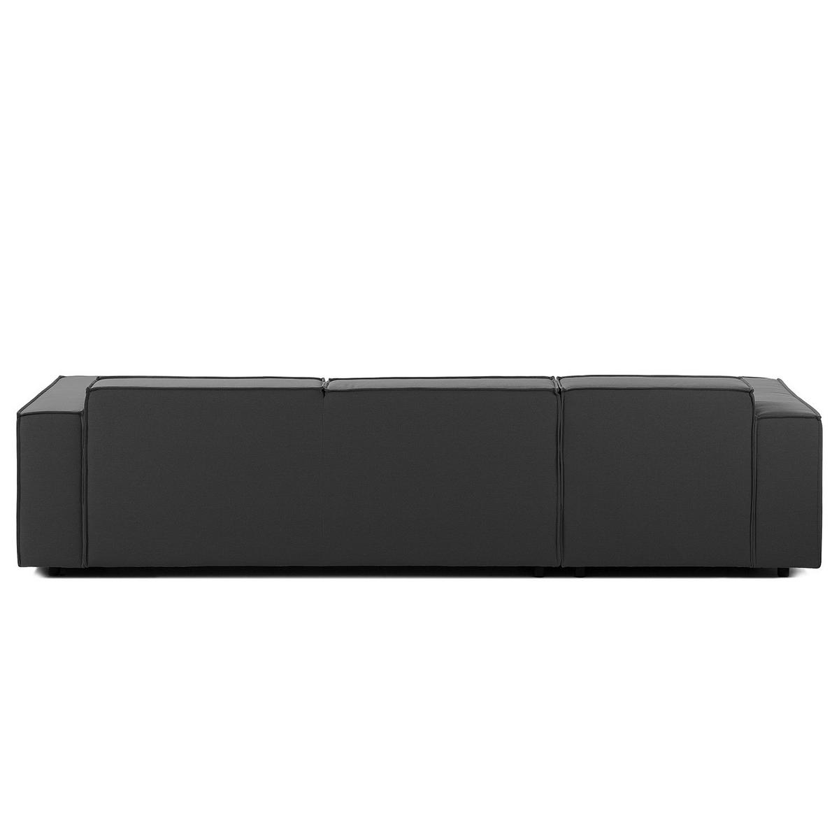 ECKSOFA mit Longchair - Anthrazit/Schwarz, Kunststoff/Textil (294/177cm) - home24