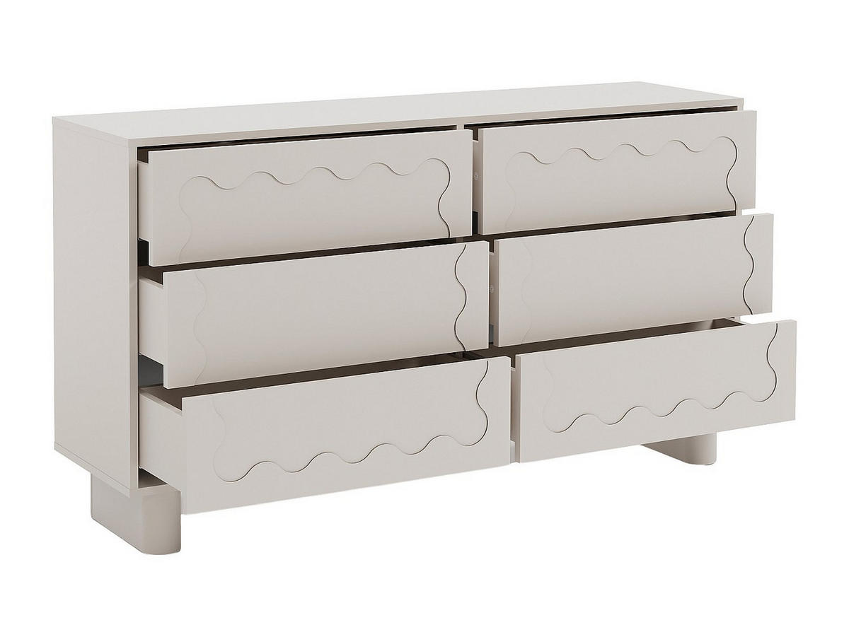 NIEDRIGE Kommode - 140cm x 38cm - MDF - beige - ANEZA - Beige, Holz (140/80/38cm) - Vente-Unique