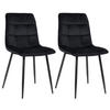 ESSZIMMERSTUHL Till, 2er Set, Samt, Gestell Metall matt Schwarz Schwarz - Schwarz, Textil/Metall (45/88/52cm) - TPFLiving