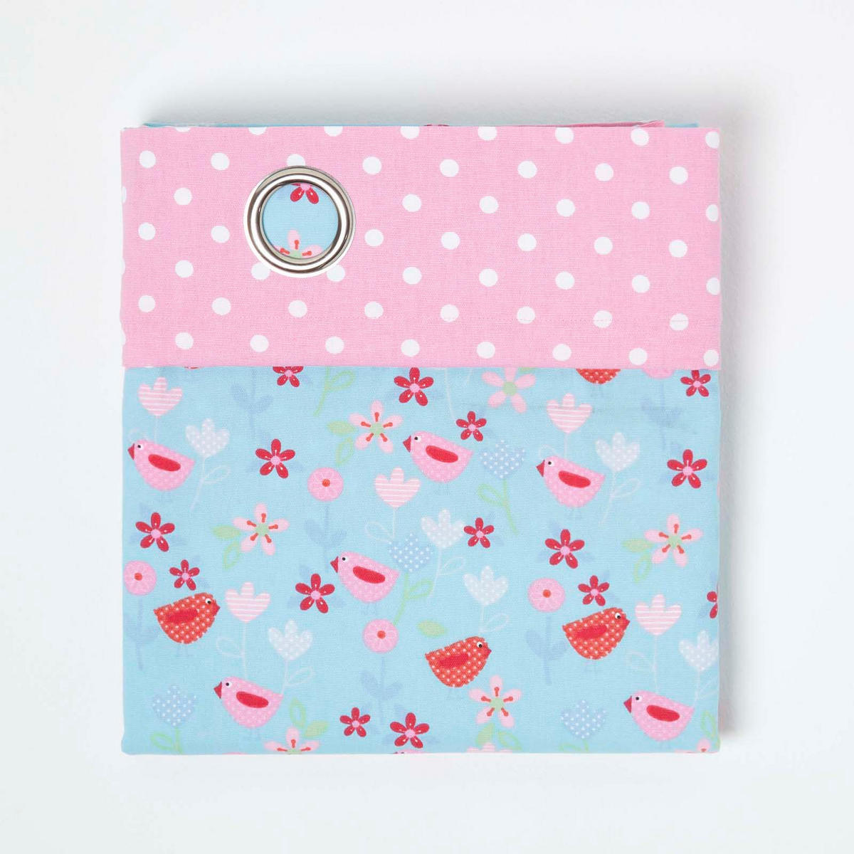 ÖSENVORHANG Vögel & Blumen blickdicht 2er-Set, 137/182 cm - Blau, Textil (137/182cm) - Homescapes