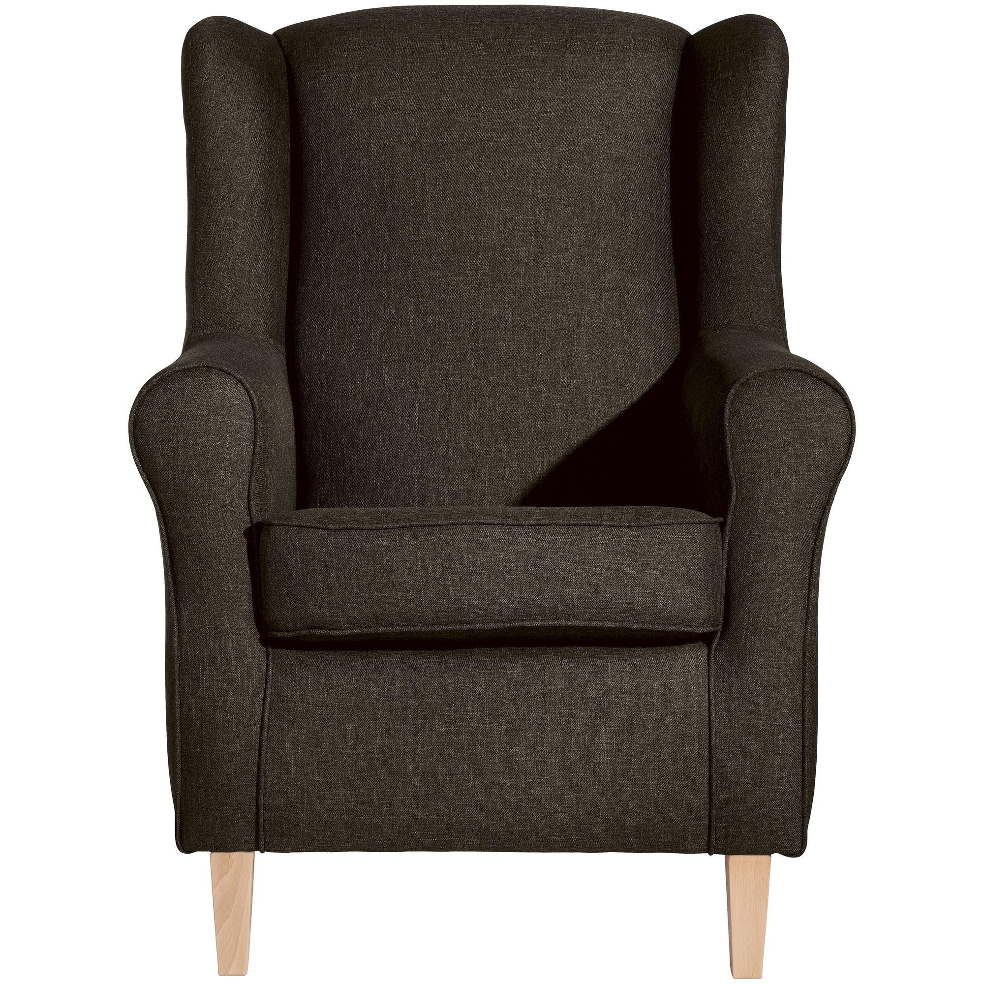 OHRENSESSEL Karlen Bezug Flachgewebe Buche natur / braun - Buchefarben/Braun, Kunststoff (86/103/77cm) - 58aufmkessel