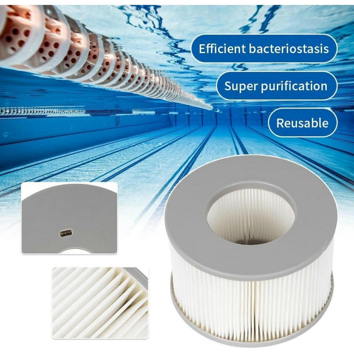 ERSATZFILTER 2-teiliges Set für Whirlpools - Grau, Kunststoff (10.5/10.3/13.9cm)