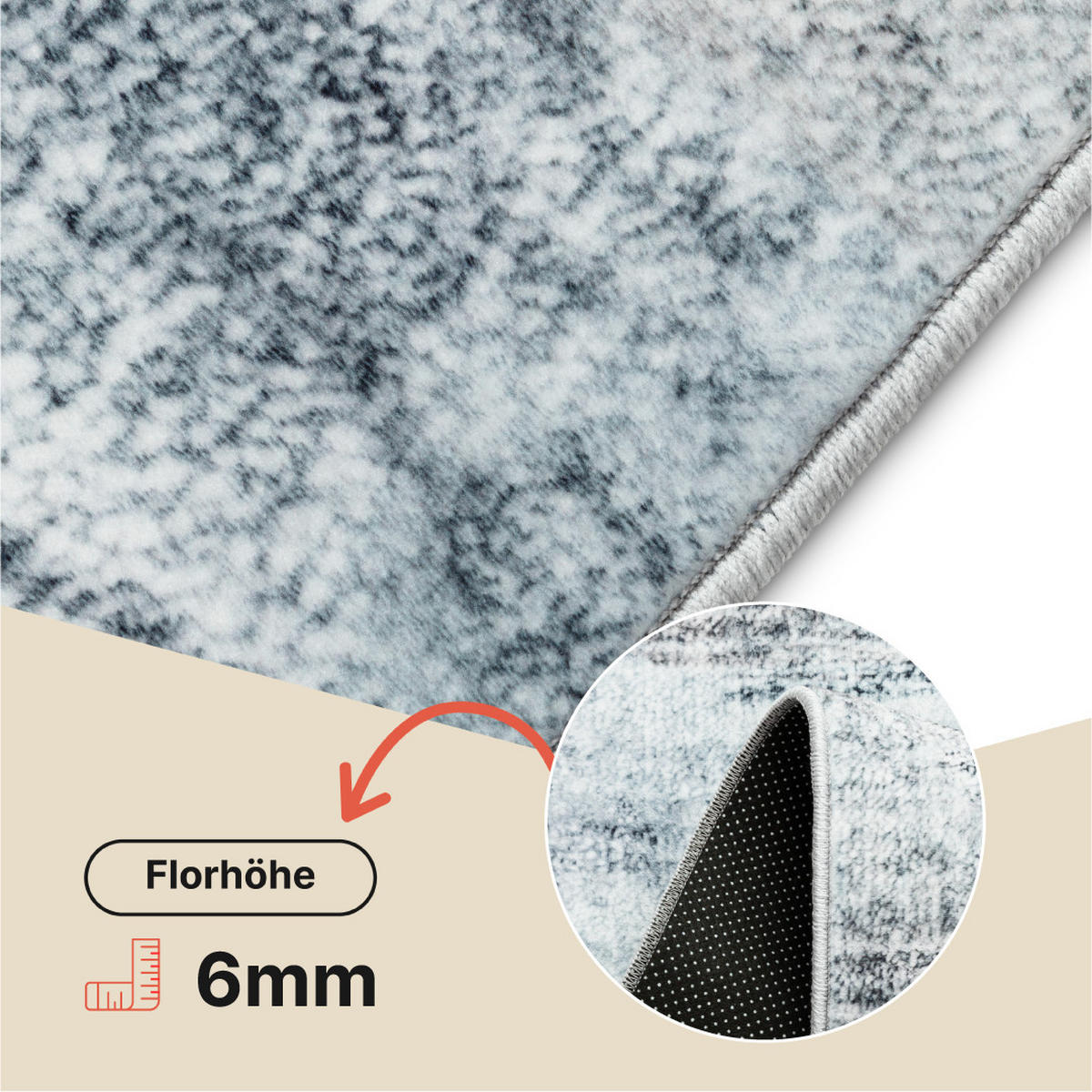 TEPPICH VENEZIA Anthrazit 140/200 cm - Anthrazit, Textil (140/200cm) - Tapiso