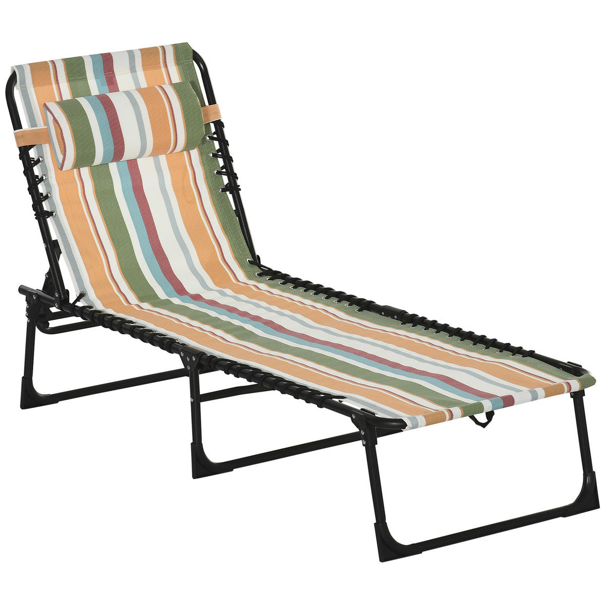 SONNENLIEGE klappbar, 4-stufige Rückenlehne - Multicolor, Metall (58/30/189cm) - Outsunny