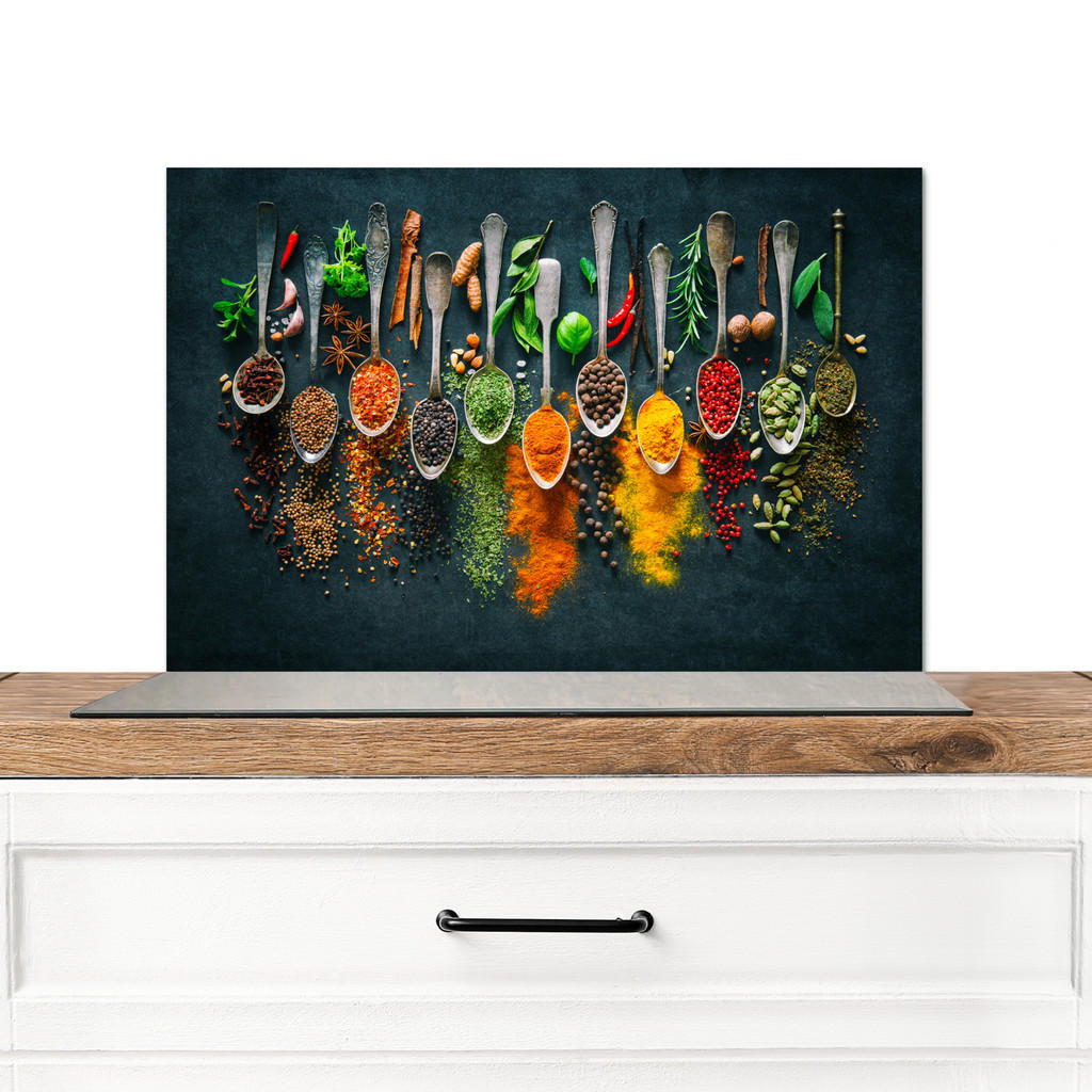 MuchoWow KUCHYŇSKÁ ZÁSTĚNA Bylinky - koření - lžíce 70x50 cm