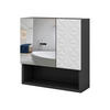 BADSPIEGELSCHRANK Edge Schwarz 54 x 55 cm mit Tür und offenen Fächern - Schwarz, Holzwerkstoff (54/55/17cm) - Vicco