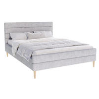 POLSTERBETT VERMONT grau - Birkefarben/Grau, Holzwerkstoff (180/200cm) - FDM