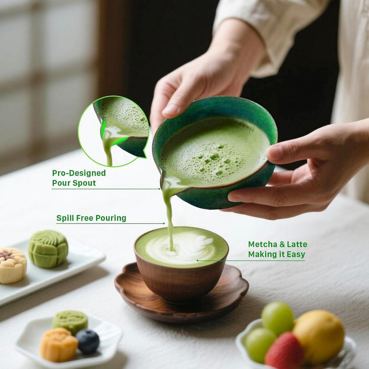 MATCHA Set 7-teiliges Set Grün - Grün, Keramik (14/1.5/14.5cm)
