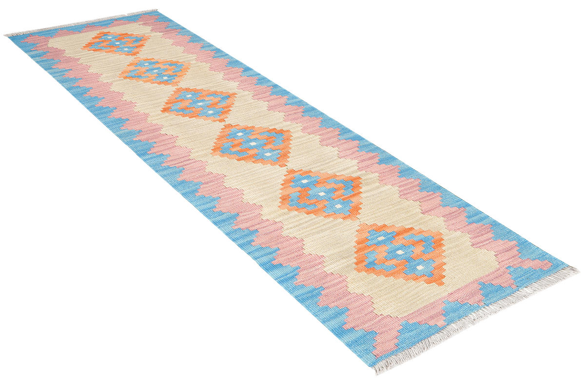 HANDWEBTEPPICH Kelim Gashgai Beige 190/57 cm Schurwolle - Beige, Textil (57/190cm) - Looma