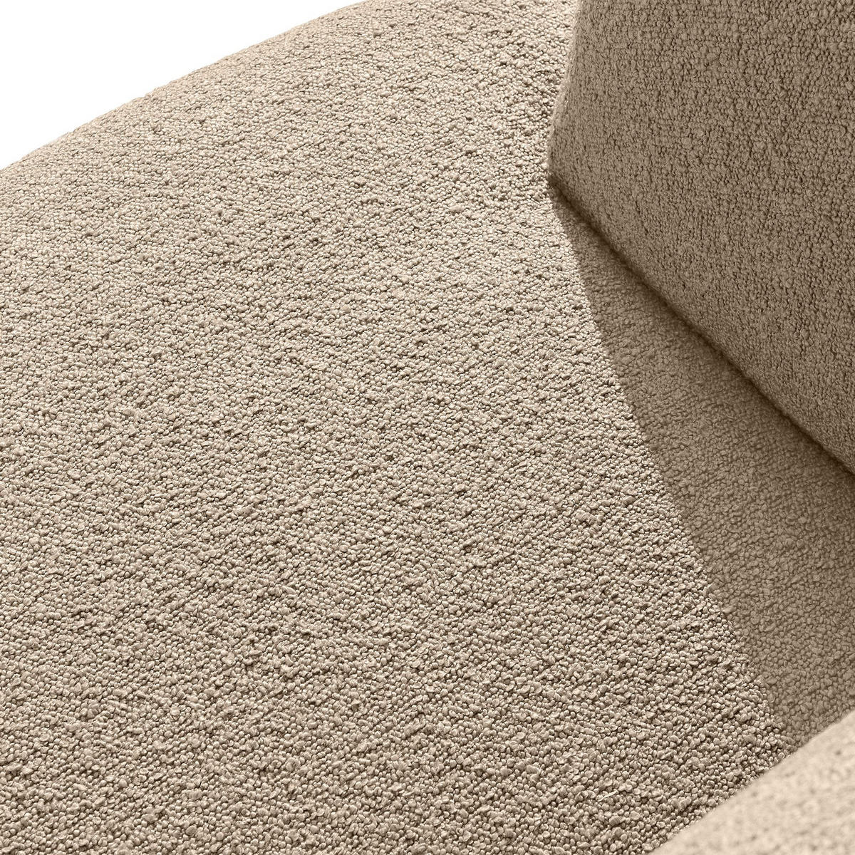 EINZELSOFA VIRA, Hellbeige, Bouclé - Hellbraun/Schwarz, Holz/Holzwerkstoff (210/84/100cm) - KONSIMO®