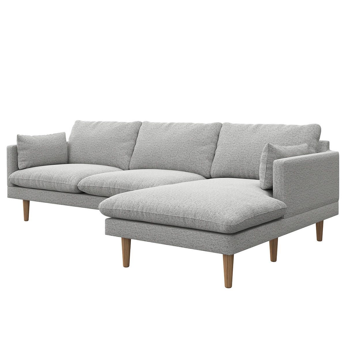 ECKSOFA - Buchefarben/Hellgrau, Holz/Buchenholz (242/150cm) - home24
