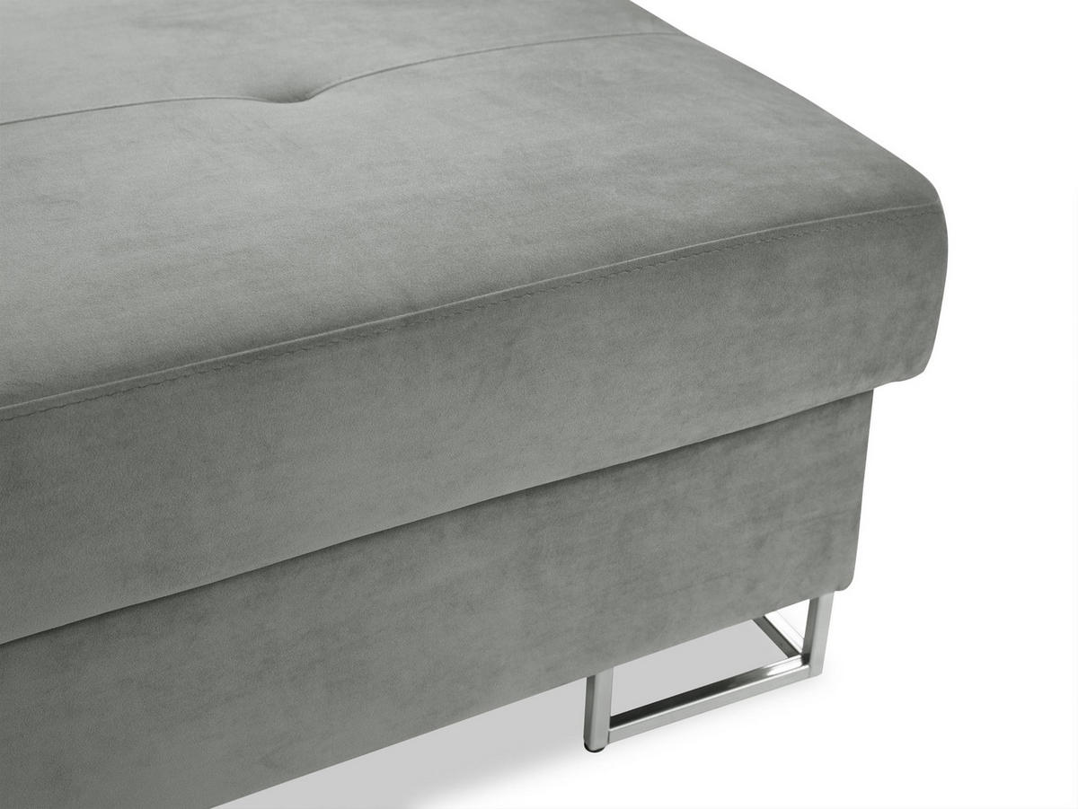 POLSTERHOCKER Cotere - Dunkelgrau/Silberfarben, Holz/Metall (104/42/67cm) - MIRJAN24